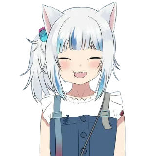 😁 emoji Gawr Gura ➜ @animee_stickers Telegram sticker 5 of 44
