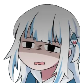 😑 emoji Gawr Gura ➜ @animee_stickers Telegram sticker 14 of 44