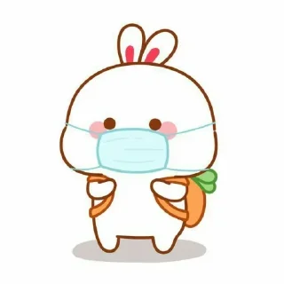 😷 emoji Cute Bunny 🌸🍃 @Stickersbag Telegram sticker 20 of 70
