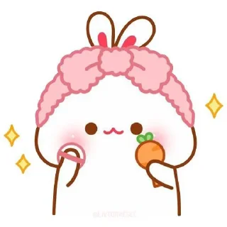 💄 emoji Cute Bunny 🌸🍃 @Stickersbag Telegram sticker 7 of 70