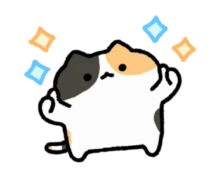 ⭐ emoji 動く！ゆるい三毛猫 @moe_sticker_bot Telegram sticker 1 of 24