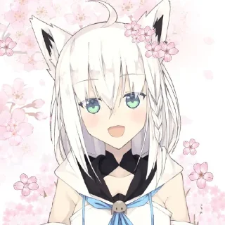 😃 emoji 大白貓 @ShirakamiFubuking Telegram sticker 24 of 46