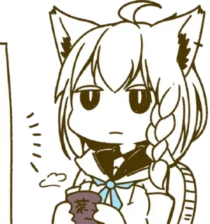 🍵 emoji 大白貓 @ShirakamiFubuking Telegram sticker 22 of 46