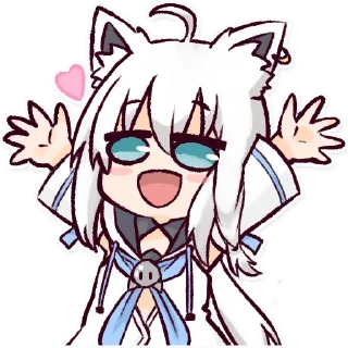 😍 emoji 大白貓 @ShirakamiFubuking Telegram sticker 20 of 46