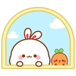 👀 emoji Cute Bunny 🌸🍃 @Stickersbag Telegram sticker 13 of 70