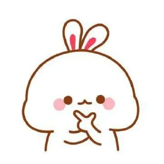 🤔 emoji Cute Bunny 🌸🍃 @Stickersbag Telegram sticker 16 of 70
