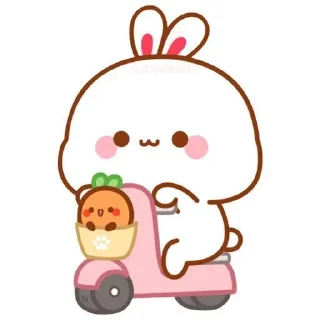 🛵 emoji Cute Bunny 🌸🍃 @Stickersbag Telegram sticker 18 of 70