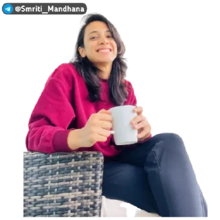 ☕️ emoji @Smriti_Mandhana Pack 🏏💖 Telegram sticker 10 of 12