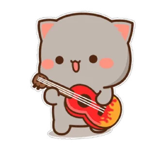 🎸 emoji Peach Cat 23 @PeachLovesGoma Telegram sticker 24 of 55