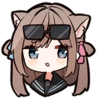⭐ emoji ねこみみ女子高生 @moe_sticker_bot Telegram sticker 7 of 40