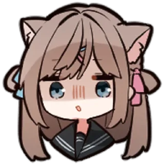 ⭐ emoji ねこみみ女子高生 @moe_sticker_bot Telegram sticker 22 of 40