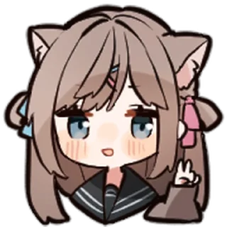 ⭐ emoji ねこみみ女子高生 @moe_sticker_bot Telegram sticker 10 of 40