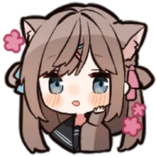⭐ emoji ねこみみ女子高生 @moe_sticker_bot Telegram sticker 15 of 40