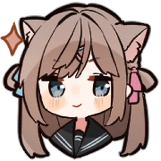 ⭐ emoji ねこみみ女子高生 @moe_sticker_bot Telegram sticker 8 of 40