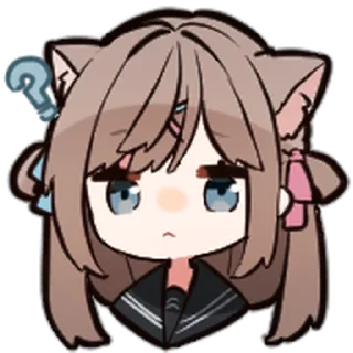 ⭐ emoji ねこみみ女子高生 @moe_sticker_bot Telegram sticker 20 of 40