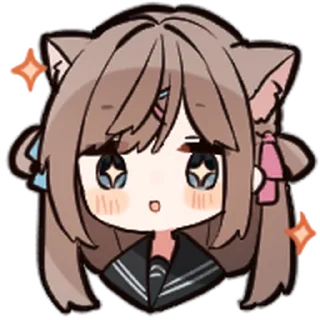 ⭐ emoji ねこみみ女子高生 @moe_sticker_bot Telegram sticker 9 of 40