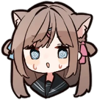⭐ emoji ねこみみ女子高生 @moe_sticker_bot Telegram sticker 24 of 40
