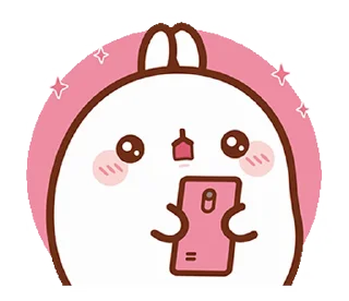 Sticker from @xxyuji || Molang : Happiness is here!