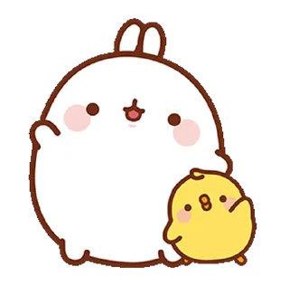 👋 emoji @xxyuji || Molang : Happiness is here! Telegram sticker 11 of 24