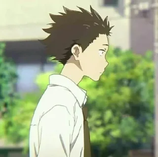 😐 emoji Silent voice @anime_stickers_channel Telegram sticker 17 of 65