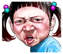 Sticker from Angry face of children
