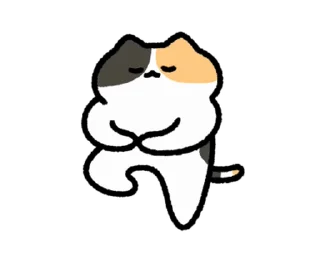 ⭐ emoji 動く！ゆるい三毛猫 @moe_sticker_bot Telegram sticker 20 of 24