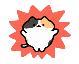 ⭐ emoji 動く！ゆるい三毛猫 @moe_sticker_bot Telegram sticker 23 of 24