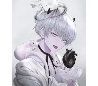 🙂 emoji Sad girl dan boy @Menhera_Kun_Miauu Telegram sticker 16 of 100