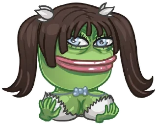 😀 emoji 绿青蛙 Telegram sticker 12 of 21