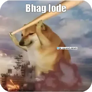 Sticker from Cheems Gaamli version @r_squared_rishabh