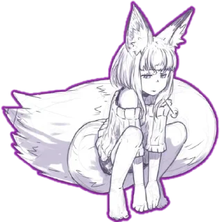 🙄 emoji fox girl (jaco) @Anak_kucing_stiker Telegram sticker 13 of 45