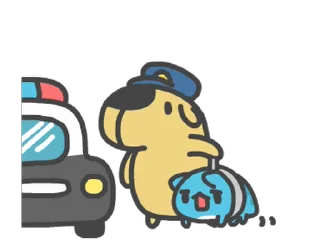 🚔 emoji 貓貓蟲-咖波 可愛日常 @moe_sticker_bot Telegram sticker 12 of 24