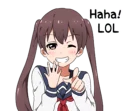 😂 emoji Sarcastic girl with pigtails Line Stickers Telegram sticker 15 of 81