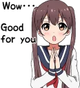 😮 emoji Sarcastic girl with pigtails Telegram sticker 18 of 80