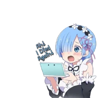 😓 emoji Rem ~ @weebs_4ever Telegram sticker 10 of 45