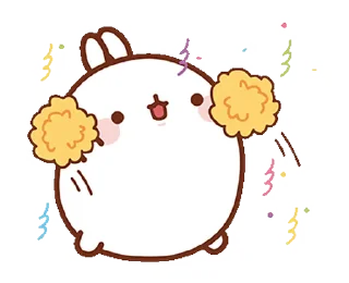 🎉 emoji @xxyuji || Molang : Happiness is here! Telegram sticker 15 of 24