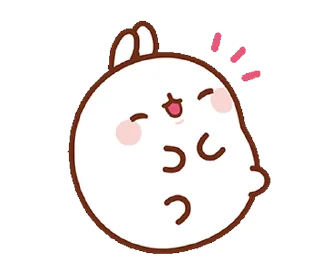 Sticker from @xxyuji || Molang : Happiness is here!