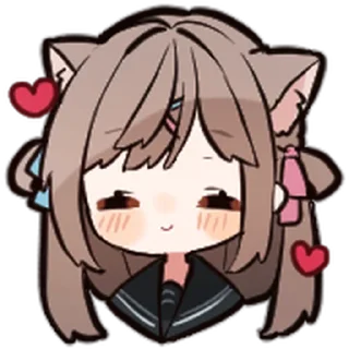 ⭐ emoji ねこみみ女子高生 @moe_sticker_bot Telegram sticker 16 of 40