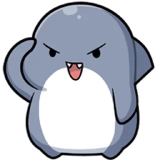 ⭐ emoji 胖鯊魚鯊西米★表情貼~扭來扭去 Telegram sticker 24 of 40