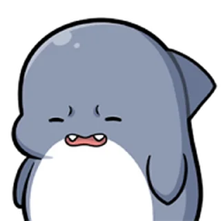 😓 emoji 胖鯊魚鯊西米★表情貼~扭來扭去 @moe_sticker_bot Telegram sticker 8 of 40