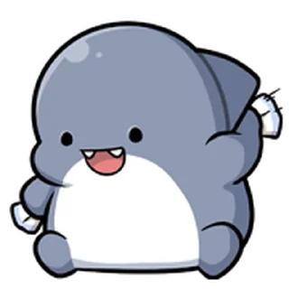 🛀 emoji 胖鯊魚鯊西米★表情貼~扭來扭去 @moe_sticker_bot Telegram sticker 17 of 40