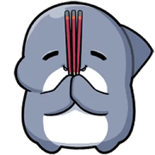 ⭐ emoji 胖鯊魚鯊西米★表情貼~扭來扭去 Telegram sticker 23 of 40
