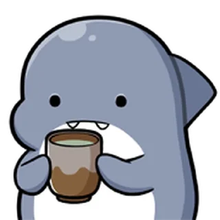 ☕ emoji 胖鯊魚鯊西米★表情貼~扭來扭去 @moe_sticker_bot Telegram sticker 10 of 40