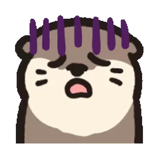 😌 emoji Loc's Otter Animated emoji @RekcitsEnilbot Telegram sticker 24 of 40