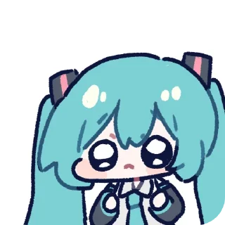 👍 emoji 初音ミク(みらつ)  twitter @miratsu169 Telegram sticker 8 of 85