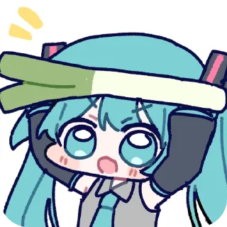 👄 emoji 初音ミク(みらつ)  twitter @miratsu169 Telegram sticker 19 of 85