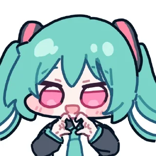 👄 emoji 初音ミク(みらつ)  twitter @miratsu169 Telegram sticker 6 of 85