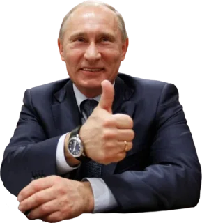 👍 emoji Vladimir Putin @Stickersey Telegram sticker 12 of 45