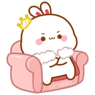 👑 emoji Cute Bunny 🌸🍃 @Stickersbag Telegram sticker 12 of 70