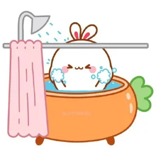 🛁 emoji Cute Bunny 🌸🍃 @Stickersbag Telegram sticker 8 of 70